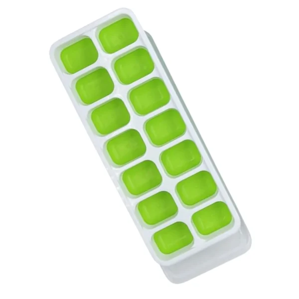 2 pcs Ice Cube Tray 25x9x3cms Silicone Easy-Release, Flexible Ice Cube Moulds BPA Free, Durable, Dishwasher Safe (Blue/Green) - Image 2