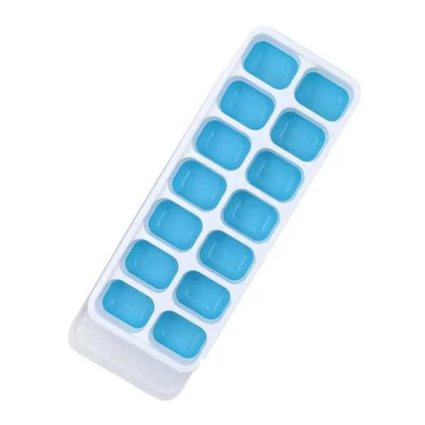 2 pcs Ice Cube Tray 25x9x3cms Silicone Easy-Release, Flexible Ice Cube Moulds BPA Free, Durable, Dishwasher Safe (Blue/Green) - Image 3