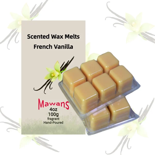 Mawans Wax Melts 100% soy wax - 100g - French Vanilla and Oud (pack of 2)