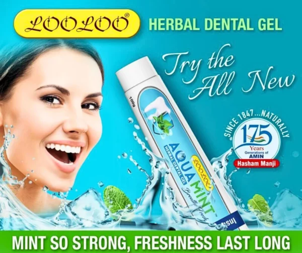 Looloo Herbal Dental Gel Aquamint 100g