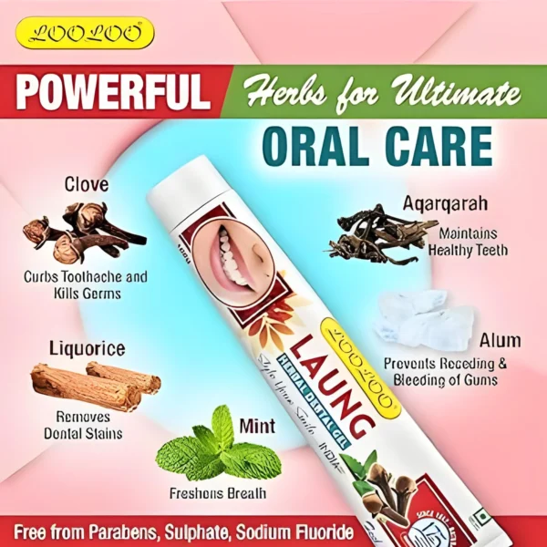 Looloo Herbal Dental Gel Laung (Clove) 100g - Image 2